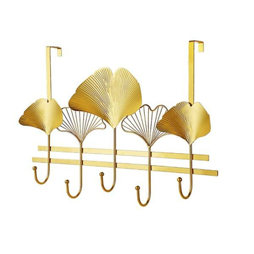 Modern Gold Leave 5 Hook Door Coat Hanger 8072BS