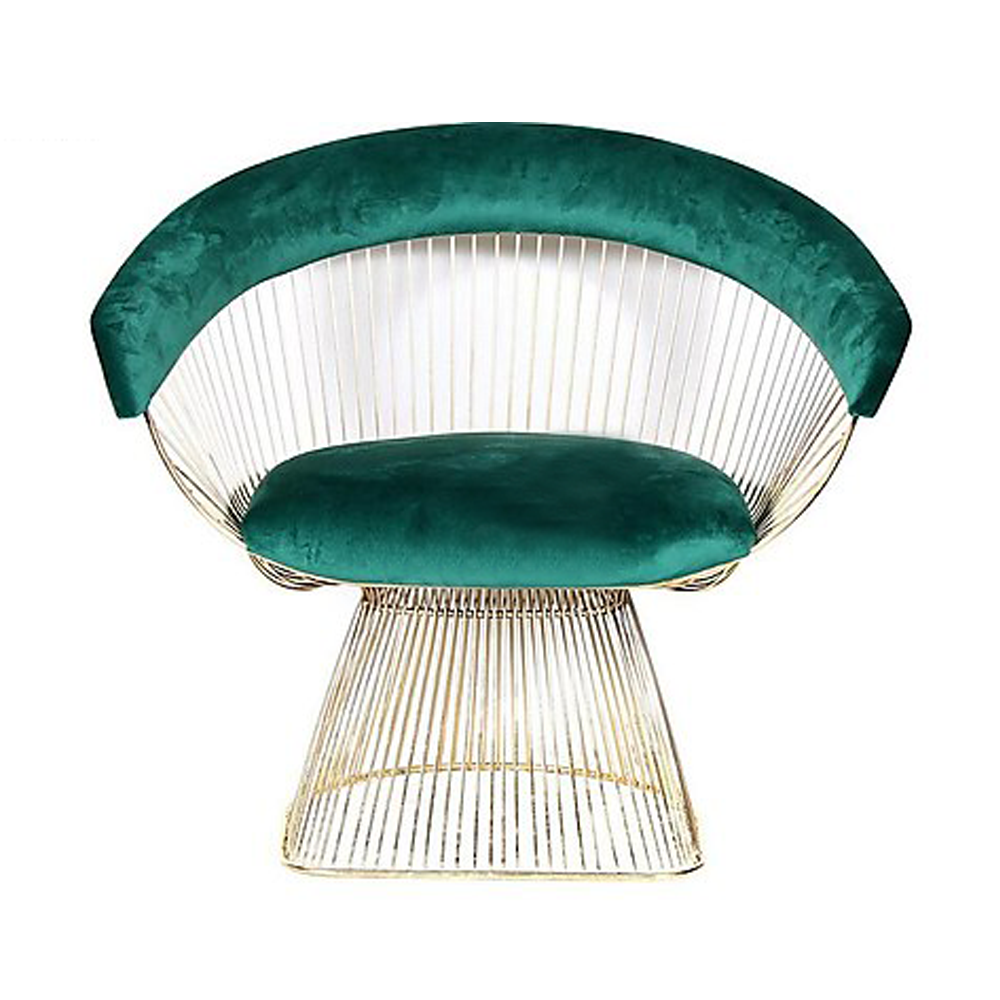 Modern Italian Style Chair Soft Royal Green and Gold Y-19 GREEN BF
