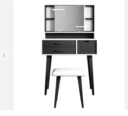Modern Bedroom Mirror-Side White 3-Drawer Dresser 821#