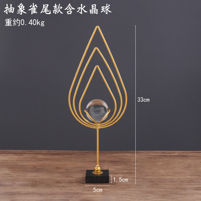 Modern Gold Water Drop Design With Crystal Ball Table Decor BJ375-07