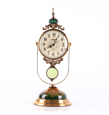 Desk Clock With Art On Base