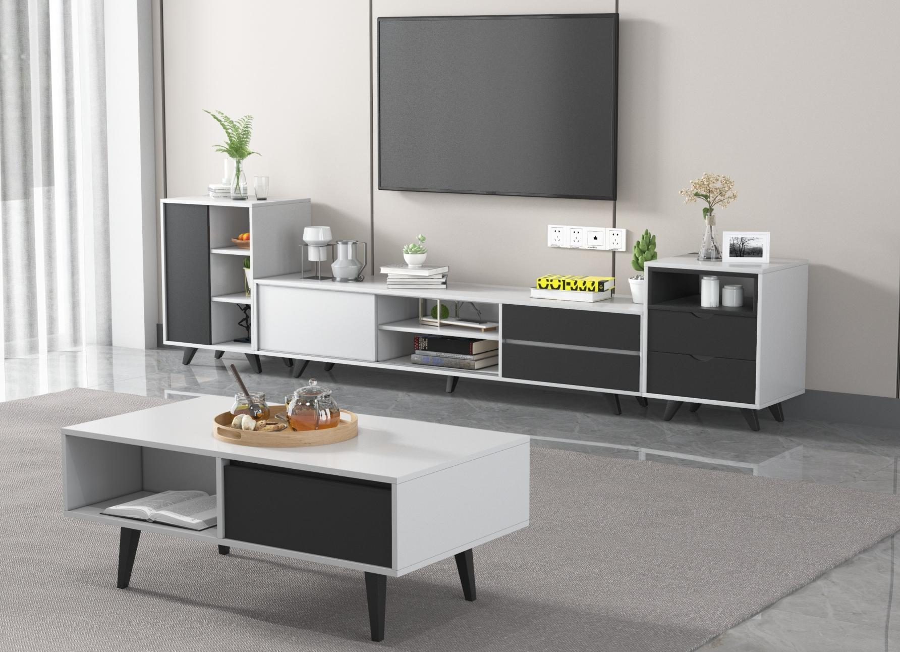 Modern Furniture Combo: TV Stand, Nightstand, Side Table, and Coffee Table
