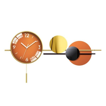 Modern Orange Gold & Black Wall Clock 99058B BF