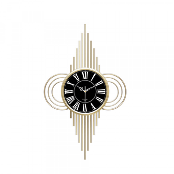 Roman Numerals Initial wall clock – Gold & black