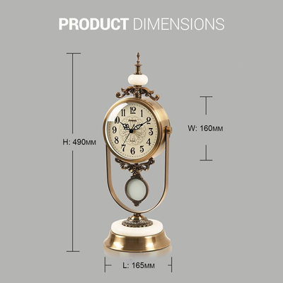LIGHT SILENT CLOCK WITH LIGHT WHITE & AMP; BRONZE FINISH 6905-1