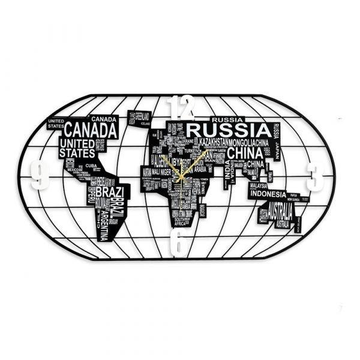 World Map Wall Clock With Typography Design JT1841A-78