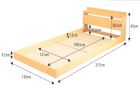 Simple bedstead  J-BD-006 1.83 wood 191*57*20cm BF