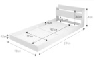 Simple bedstead  J-BD-003 1.52 white, 150*57*20cm BF