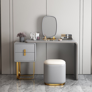 White Dressing Table Modern luxury vanity dresser With Chair & Mirror F-1 Gray BF