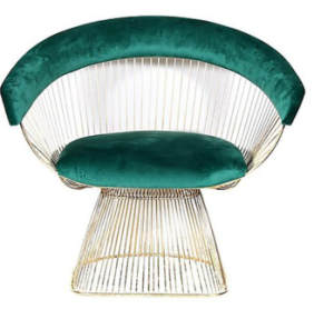 Modern Italian Style Chair Soft Royal Green and Gold Y-19 GREEN BF