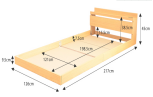 Simple bedstead  J-BD-004 1.52 wood BF