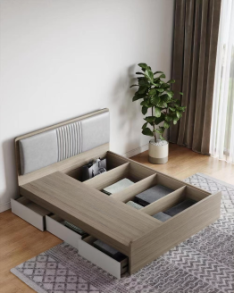 Modern 1.5m bed With Drawer    Modern Bedroom Furniture Storage Bed 2210-1# 1.5m