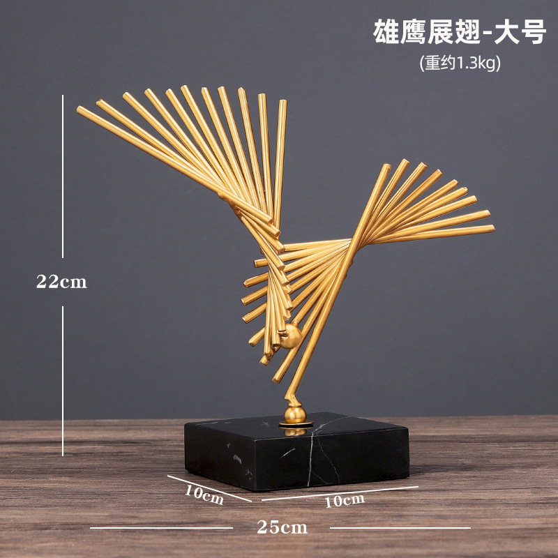 Morden Gold Eagle Wings Design On Marble Stand Small