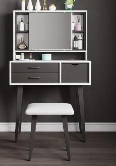 Modern Bedroom Mirror-Side White 3-Drawer Dresser 821#