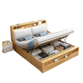 Modern Nordic 1.5m Bed BK-H1.5S with Double Frame Cabinet Bed Bedroom Furniture BF