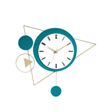 Modern Triangle Style Blue & Gold Wall Clock 2030