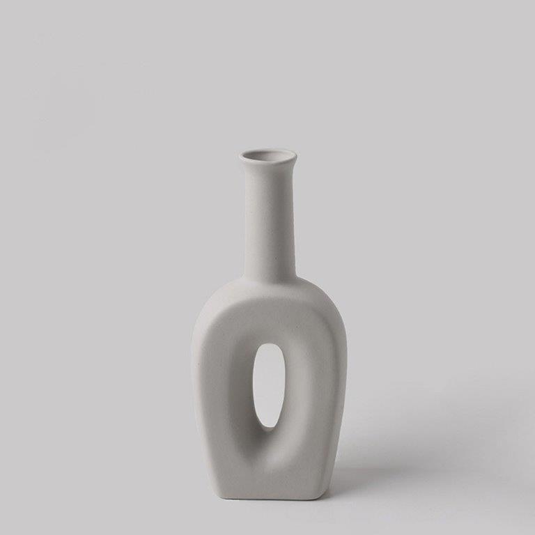 Abstract Hand Crafted Vase Concrete Circle Cylinder Style 20165336