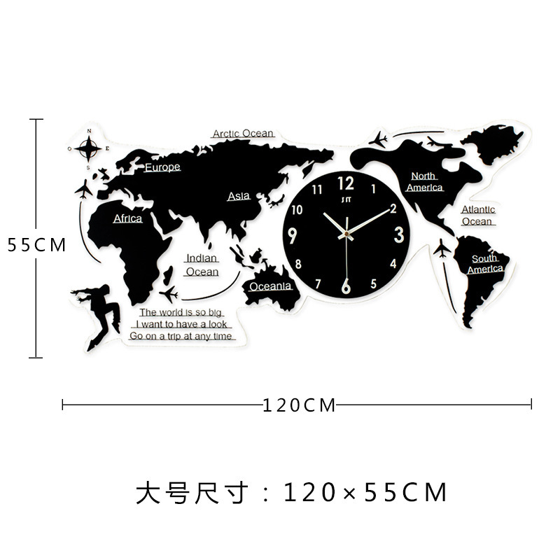 World Map Wall Clock JT1785A-120