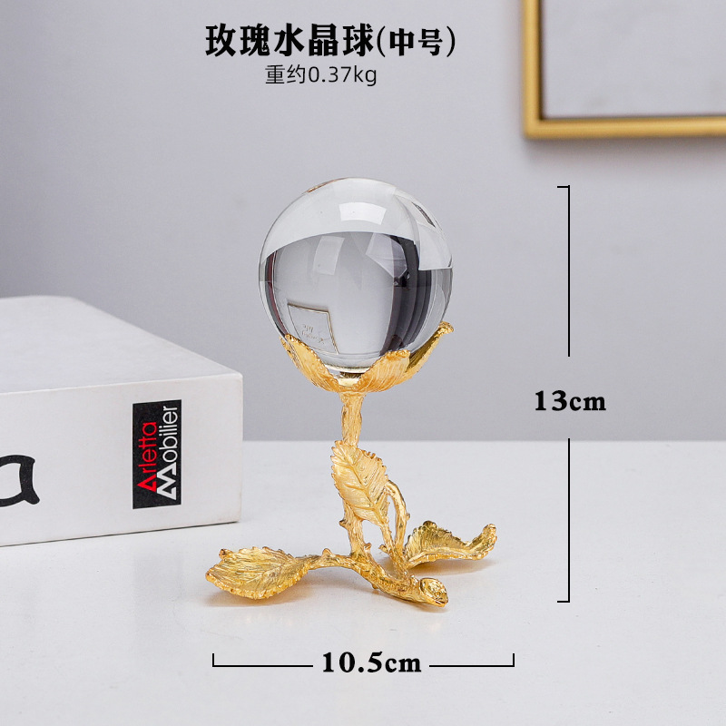 Modern Luxury Crystal Ball On Gold Leave Pedestal BJ292 BF