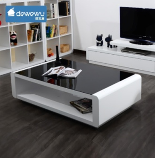 Coffee Table With Black Glass Top DH-T0318-120AZ