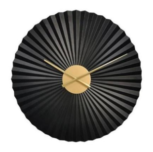 Luxury Nordic Iron Wall Clock – 80cm Silent Decorative Clock in Black, Model YX20210833 BF