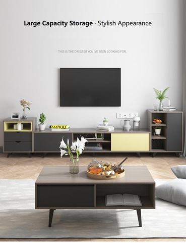 Modern luxury lounge set- tv stand coffee table and side cabinet