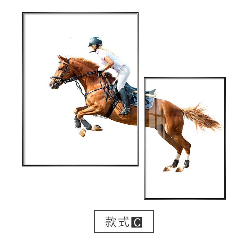 Equestrian Jumping horse Wall Art 90cmx70cm 5702016544831 OW L BF