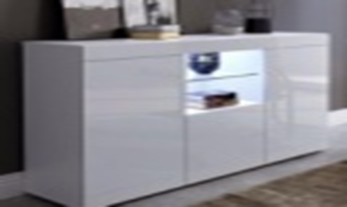 White TV Stand With Blue LED Lights G-19